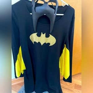 Bat Girl Women’s T-shirt Dress with Mask Size Medium